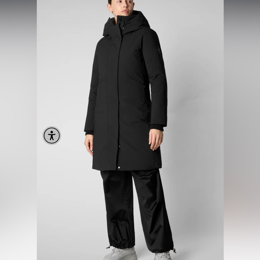 Women Parker Black Long Coat